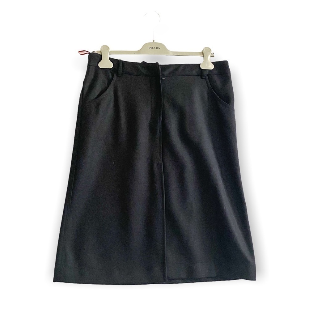 Prada‎ wool A line skirt, size 46 Italy, Dark blue